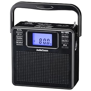 【中古】オーム電機 AudioCommポータブルCDプレーヤー ステレオCDラジオ ワイドFM ブラック RCR-500Z-K 07-8956 OHM