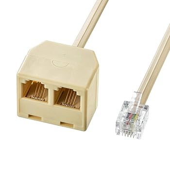 【中古】サンワサプライ 電話延長分配ケーブルRJ-11オス・メス×2 6極4芯仕様 2m TEL-Y9-2K2