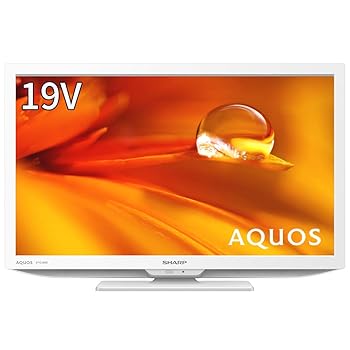 【中古】小ざかしいSHARP 19V型 液晶 テレビ受像機 AQUOS 2T-C19DE-W 高品位テレビ 外後ばらいHDD裏番組録画相応う 2021年青写真 白いこと