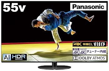 【中古】パナソニック 55V型 4Kダブルチューナー内蔵 倍速表示 有機EL テレビ Dolby AtmosR対応 VIERA TH-55HZ1000