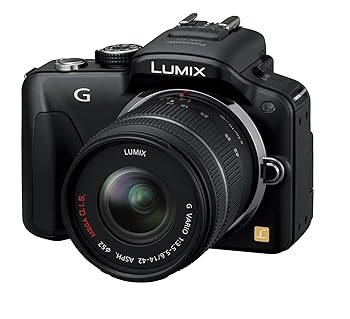 【中古】パナソニック 鏡鑑受け答え一眼写真機 LUMIX G3 水晶体一揃いの道具 知的能力黒いこと DMC-G3K-K
