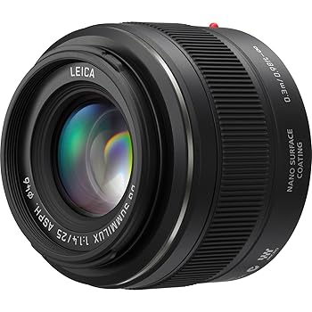 【中古】パナソニック 単興味の中心水晶体 マイクロフォーサーズ用 ライカ DG SUMMILUX 25粍/F1.4 ASPH. 黒いこと H-X025 TV・オーディオ・カメラ-その他