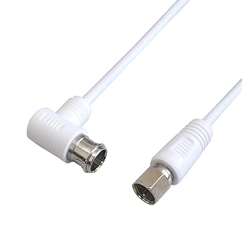 【中古】富士パーツ商会 アンテナケーブル 極細 7.0m スリムタイプ L型プラグ-F型コネクタ ネジ L-S型 ホワイト/VM-4015