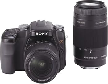 【中古】SONY デジタル一眼レフカメラ α100 Wズームレンズキット ブラック DSLRA100W/B