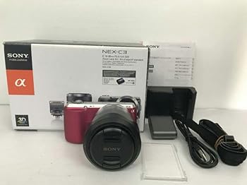【中古】SONY デジタル一眼写真機 α NEX-C3 望遠レンズ一揃いの道具 サクラ色 NEX-C3K/P