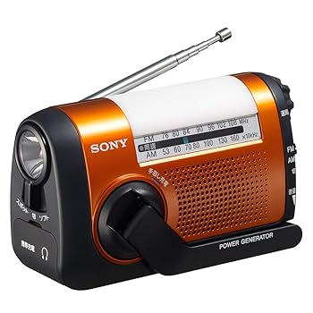 【中古】【39shop】ソニー★防災ラジオ ICF-B09 : FM/AM/ワイドFM対応 手回し充電対応 オレンジ ICF-B09 D（非常に良い）｜ドリエム店