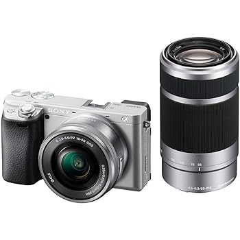 【中古】SONYソニー APS-C ミラーレス一眼カメラ α6400 ダブルズームレンズキットレンズ:SELP1650+SEL55210 シルバー ILCE-6400Y S