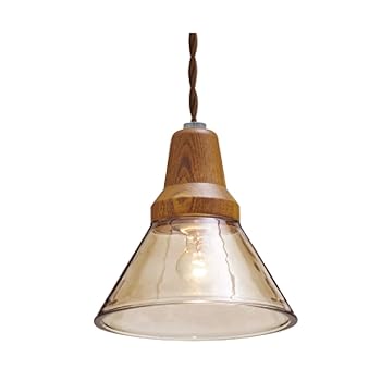【中古】【39shop】インターフォルム★ペンダントライト LT-9534BN ベルカ ブラウン 電球なし・別売 北欧 ガラス ウッド(良い)|ドリエム店