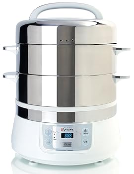 【中古】Euro Cuisine FS2500 Electric Food Steamer, White/Stainless Steel by Euro Cuisine