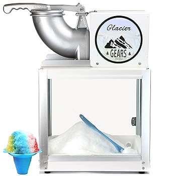 【中古】Glacier Gears Professional 1/3 HP motor Snow Cone Machine Sno Cone Maker + Scoop and ice scoop with tempered glass and steel constructi