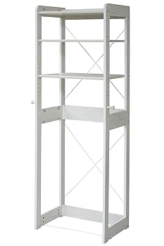 【中古】JKプラン 木製 冷蔵庫ラック 幅60 cm 冷蔵庫 上 収納 棚 レンジ 収納 ラック フック 可動棚 冷蔵庫用 トースターラック 調味料 キッチン KKS-001