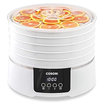 【中古】COSORI Food Dehydrator Machine 50 Recipes Dryer for Fruit, Meat, Beef Jerky, Vegetables Dog Treats, 5 BPA-Free Trays, with Timer and Te
