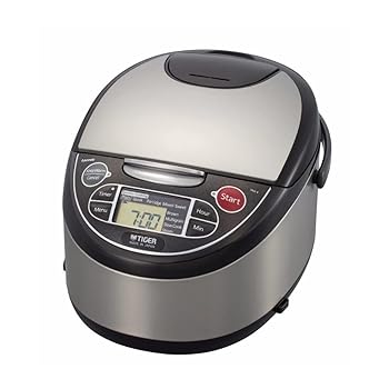 【中古】Tiger JAX-T18U-K 10-Cup Uncooked Micom Rice Cooker with Food Steamer & Slow Cooker, Stainless Steel Black by Tiger Corporation