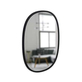 【中古】umbra ウォールミラー 壁掛け鏡 インテリア 姿見楕円型 ブラック ハブ オーバル 46x61cm 21013765040