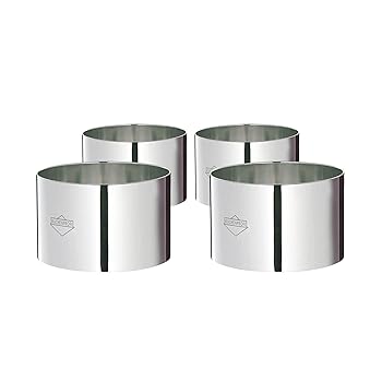 【中古】Kuchenprofi 4-Piece 3-Inch Food prep/Plating/Forming Rings in 18/10 Stainless Steel by Kuchenprofi