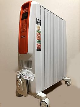 【中古】デロンギDelonghi オイルヒーターデロンギヒータードラゴンデジタルスマート 1500W QSD0915-OR ホワイト+オレンジ 省エネ暖房