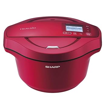 【中古】シャープ ヘルシオ ホットクック 電気 調理 無水 鍋 2.4L2~6人用 スマホ連携 レッド KN-HW24C-R