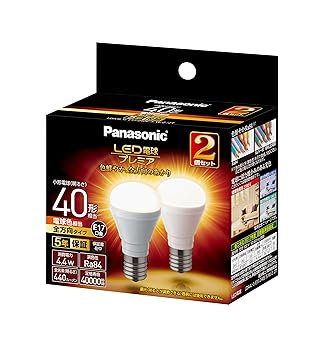【中古】【39shop】パナソニック★LED電球 プレミア 口金直径17mm 電球40W形相当 電球色相当4.4W 小形電球・全方向タイプ 2個入り 密閉器具対応 LDA4LGE17Z40ESW22T(非常に良い)|ドリエム店