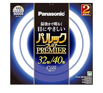 【中古】パナソニック 丸形蛍光灯FCL 32&40W形 2本入 G10q クール色 パルックプレミア FCL3240ECWH2KF