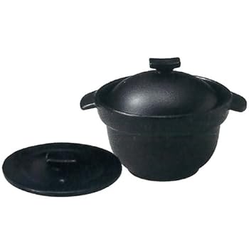 【中古】三陶 萬古焼 炊飯鍋 黒マット1合炊きご飯釜 ブラック 16x9.5cm 500cc 090365 55-09036 直火・電子レンジ対応 黒マット1合炊きご飯釜 13,205円
