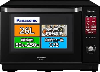 【中古】パナソニック ビストロ スチームオーブンレンジ 26L 液晶タッチパネル ブラック NE-BS656-K