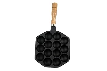 【中古】池永鉄工Ikenaga Iron Works たこ焼きお皿 14穴 木柄 IH・屁っ放り相応う お兄ちゃん食い道楽まんまるお皿 アヒージョ