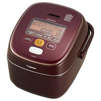【中古】象印 炊飯器 一升 翦断応力IH式 限度炊き ボルドーワイン NP-YT18-VD