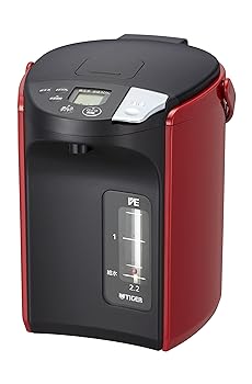 【中古】タイガー魔法瓶TIGER 電気ポット 蒸気レスVE電気 まほうびん とく子さん 2.2L レッド PIP-A220-R