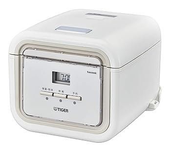 【中古】タイガー魔法瓶TIGER 炊飯器 3合 一人暮らし用 マイコン 同時調理機能 レシピ付 tacook 炊きたて ナチュラルホワイト JAJ-G550WN