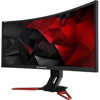 【中古】Acer Predator Z35 - LED monitor - curved - 35\" - 2560 x 1080 Full 固定ディスク - VA - 300 シーディー/m2 - 4 ms - HDMI, DisplayPort - speakers - black - H"