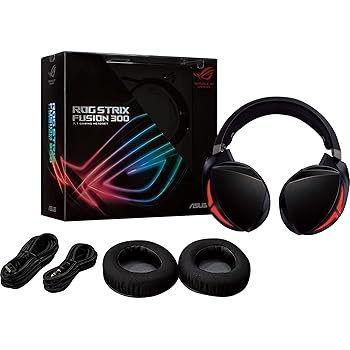 【中古】ASUS PC、MAC、ゲーム機器等に対応可能なUSB2.0&3.5mmコネクタモデル ゲーミングヘッドセット ROG Strix Fusion 300