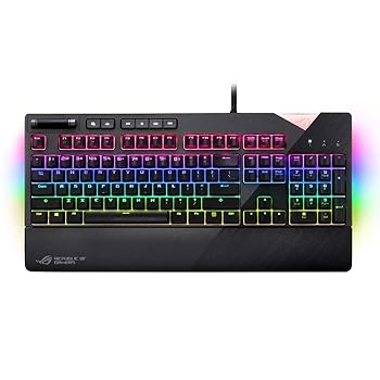 【中古】ASUS ゲーミングキーボード AURA SYNC 対応 USBポート 搭載 メカニカルゲーミングキーボード 着脱式 リストレスト XA01 ROG STRIX FLARE/RD/US_1