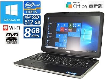 【中古】中古ノート快速プレミアム仕様DELL Latitude E5530 ■ 第3世代 Core i5/8GB/SSD 512GB/Wi-Fi/DVDスーパーマルチ/Win10Pro/テンキー搭載OFFICE