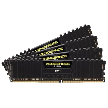 【中古】CORSAIR DDR4 事務机いの一番パソコン用 記憶装置モデュール VENGEANCE LPX Series 黒いこと 16GB×4枚一揃いの道具 CMK64GX4M4A2666C16