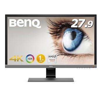 【中古】BenQ EL2870U ゲーミングモニター 27.9型/4K/HDR/TN/1ms/FreeSync相応う/HDMI×2/DP1.4/金棒引き/アイケア役立つことB.I.+