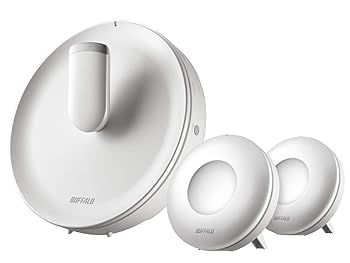 【中古】BUFFALO WiFi 無線LAN AirStation connect 親機+専用中継機2台セットモデル WTR-M2133HP/E2S 11ac ac2200 866+866+400Mbps トライバンド 独自メ
