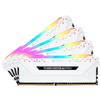 【中古】【39shop】CORSAIR★DDR4-3200MHz デスクトップPC用 メモリモジュール VENGEANCE RGB PRO シリーズ 64GB 16GB&times;4枚 CMW64GX4M4C3200C16W（非常に良い）｜ドリエム店