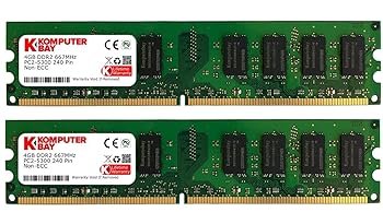 【中古】Komputerbay 8GB記憶装置 2枚組 4GBX2 DUAL 事務机いの一番マイコン用 増設記憶装置 DDR2 パソコン2-5300 667MHz 240pin DIMM
