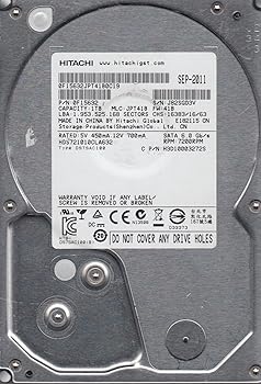 【中古】Hitachi日立 1TB SATA 3.5ハードドライブ HDS721010CLA632 PN 0F15632 MLC JPT41B