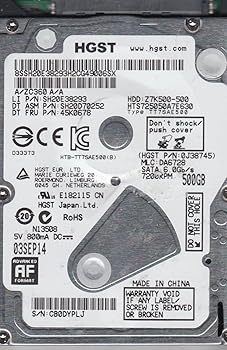 【中古】Hitachi HTS725050A7E630 500.0GB 7200RPM 2.5 7粍 SATA 捉え所の無い運転