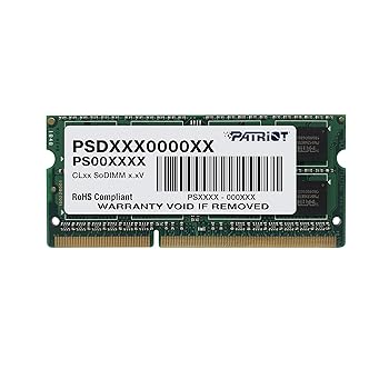 【中古】PATRIOT ノート用メモリ 低電圧1.35V DDR3L-1600 4GB 204pin SO-DIMM PSD34G1600L2S