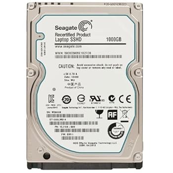 【中古】Seagate SSHD 2.5inch SATA 6Gb/s 1TB 64MB 5400rpm SSD8GB MLC+HDDハイブリッド9.5mm ST1000LM014 Recertified