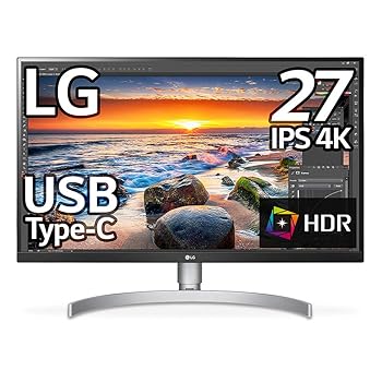 【中古】LG 管する 見せびらかす 27UK850-W 27in/4K/HDR相応う/IPS非光輝/USB-Type-C、HDMI×2、DisplayPort/金棒引き積み上げる/FreeSync、高さ調節する、ピ