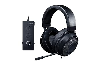 【中古】Razer Kraken Black ゲーミングヘッドセット + THX USBオーディオコントローラー 3.5mm/USB 7.1 立体音響対応 PC 冷却パッド 日本正規代理店品