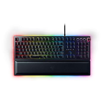 【中古】Razer Huntsman Elite JP ゲーミングキーボード 日本語配列 光学メカニカルスイッチ レザーレット製リストレスト 日本正規代理店品 RZ03-0187080