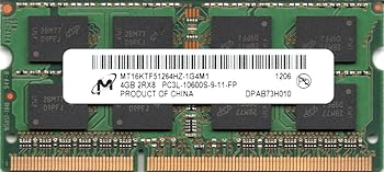 【中古】Micron 低電圧メモリ 1.35v PC3L-10600S DDR3L-1333 4GB SO-DIMM 204pin ノートパソコン用メモリ 型番：MT16KTF51264HZ-1G4M1 動作品中古