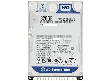 【中古】WesternDigital WD3200BEVE ScorpioBlue 2.5inch 5400rpm 320GB 8MB PATA