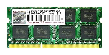 【中古】Transcend ノートPC用メモリ PC3-8500 DDR3 1066 4GB 1.5V 204pin SO-DIMM TS512MSK64V1N