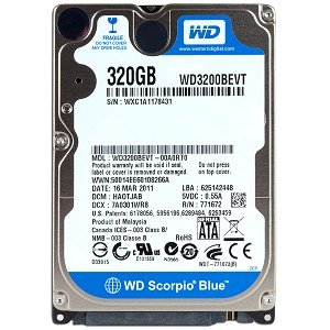 【中古】Western Digital WD WD3200BEVS 320GB SATA 2.5 5400RPM 9mm ハード DR スコーピオ ブルー WD3200BEVS 320GB SATA/300