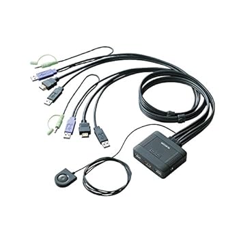 【中古】エレコム KVM取り替えっこ hdmi usb うつり変わり器 金棒引き 手元取り替えっこ 2台 KVM-HDHDU2